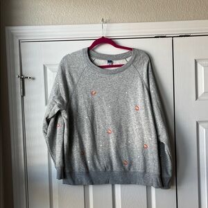 Gray Women's Sweatshirt with Embellishments